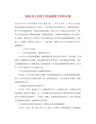 2020年上半年工作总结和下半年计划