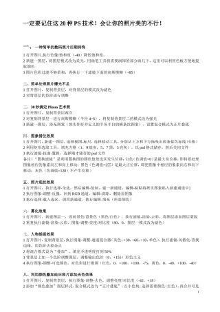 一定要记住这20种PS技术
