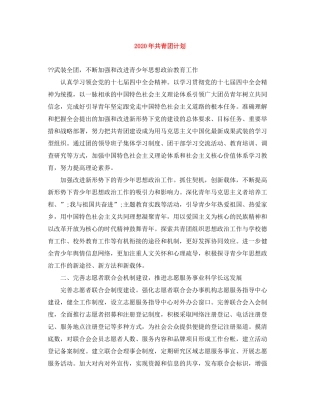 2020年共青团计划范文大全