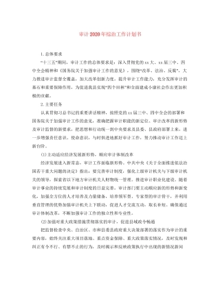 审计年综治工作计划书
