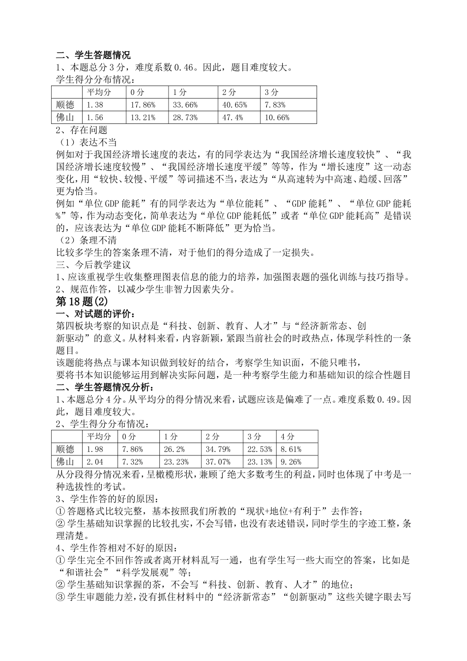2015中考政治试卷分析_第3页