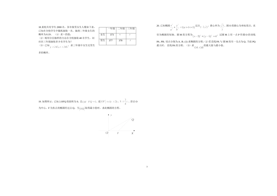 高二数学滚动测试080924_第3页