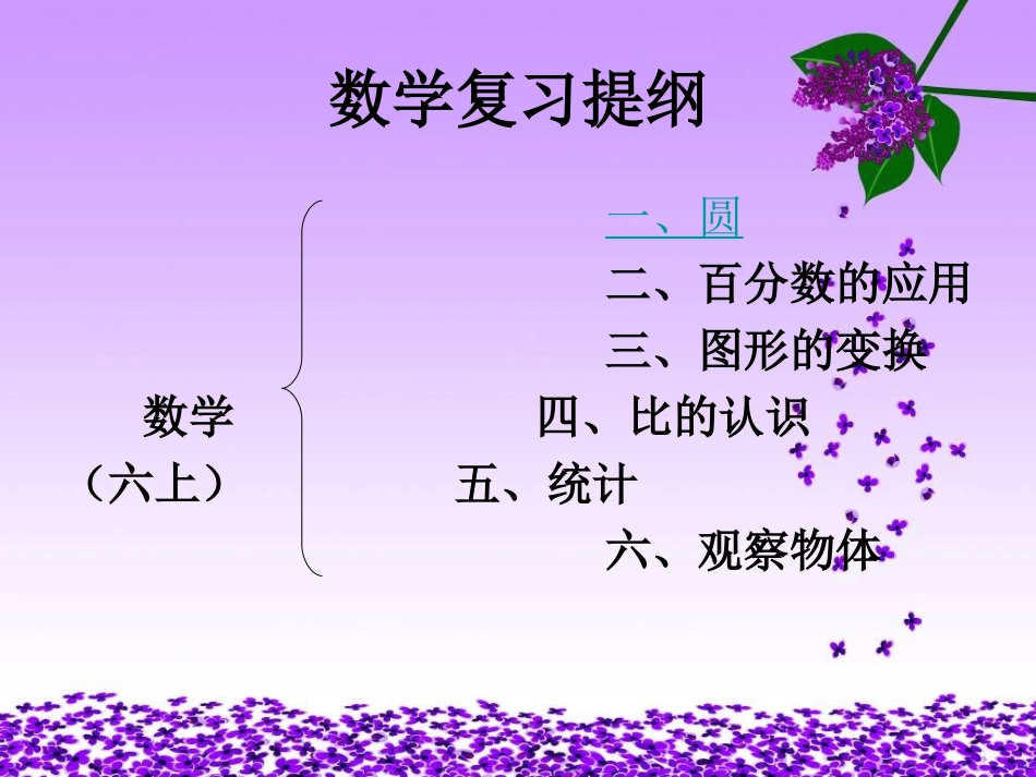 六年数学上学期复习提纲_第1页