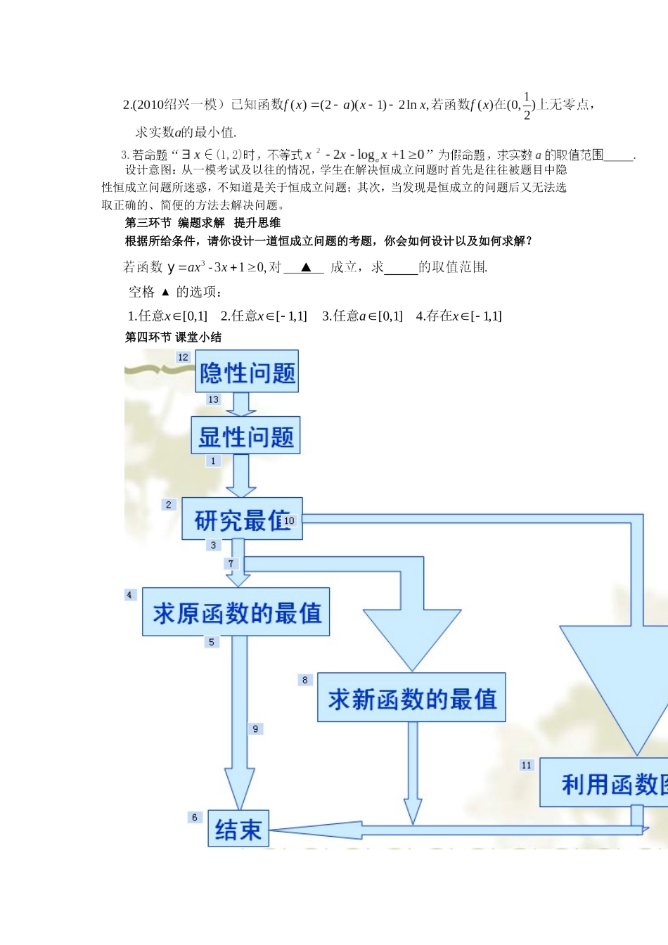 函数思想指导下的不等式恒成立问题的解决_第2页