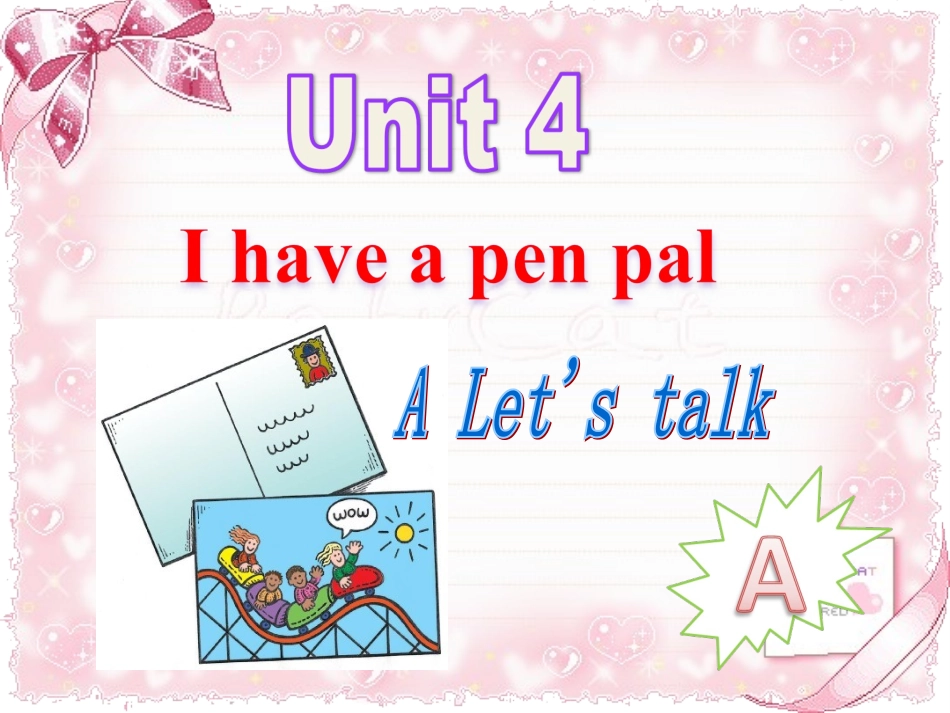 新版PEP六年级上册Unit4IhaveapenpalA_Let's_talk_第1页