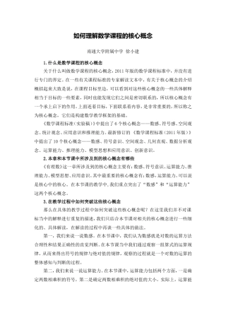 文本如何理解数学课程的核心概念