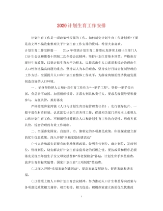 计划生育工作安排