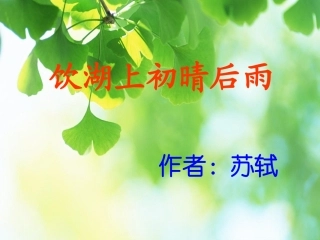 《饮湖上初晴后雨》实用教学课件