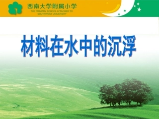 材料在水中的沉浮