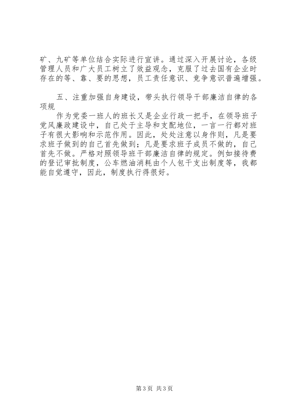 国有煤矿企业党委书记述职报告_第3页