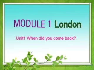 外研版小学英语五年级上册《Module1London》（Unit1）课件