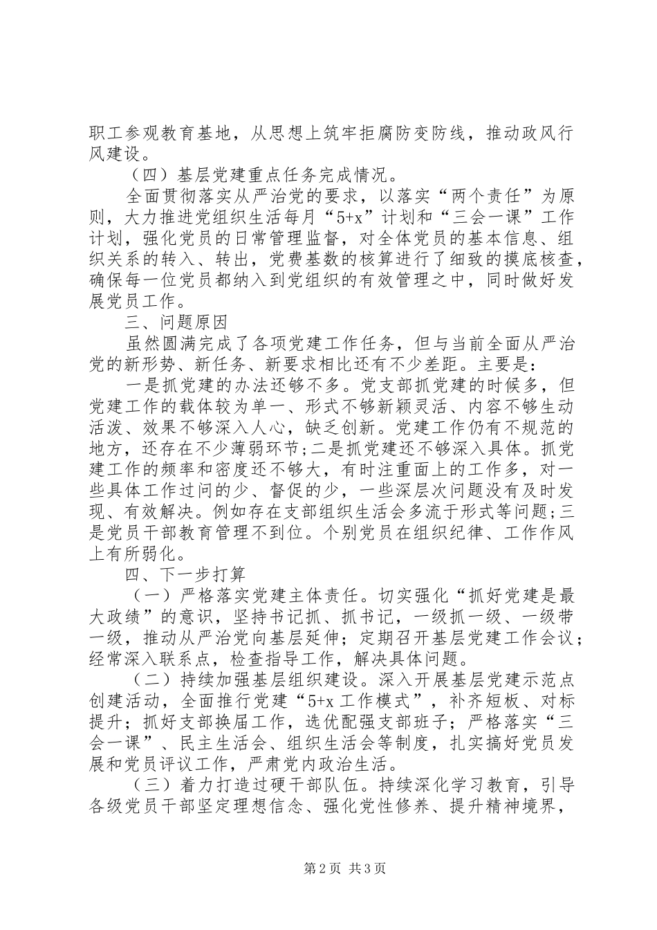 局支部书记履行抓基层党建责任制述职报告_第2页