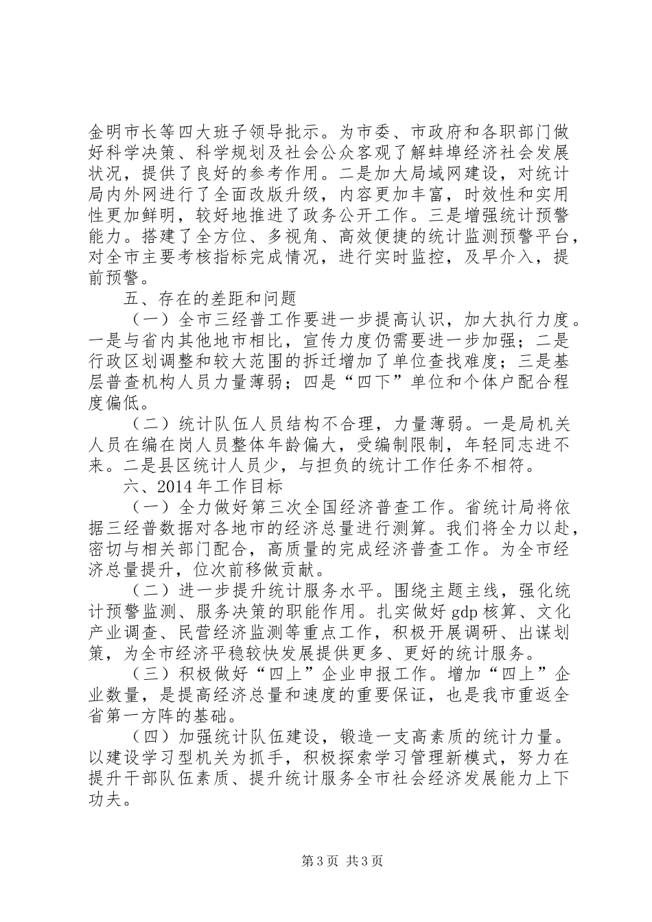 市统计局重点工作班子述职报告_第3页