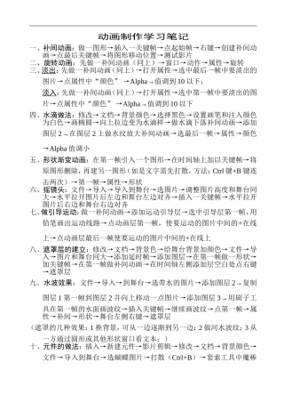 动画制作学习