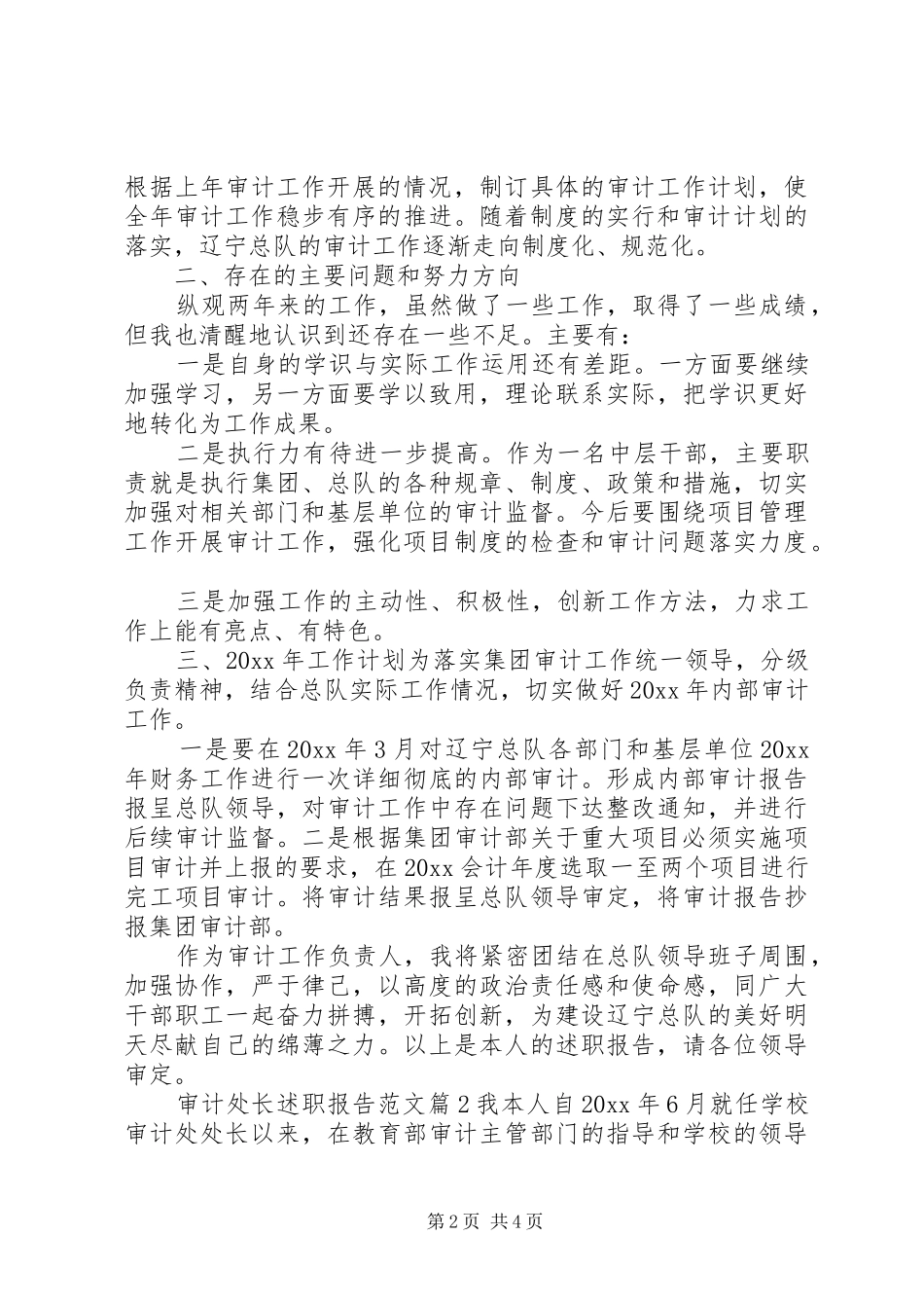 审计处长述职报告范文_第2页