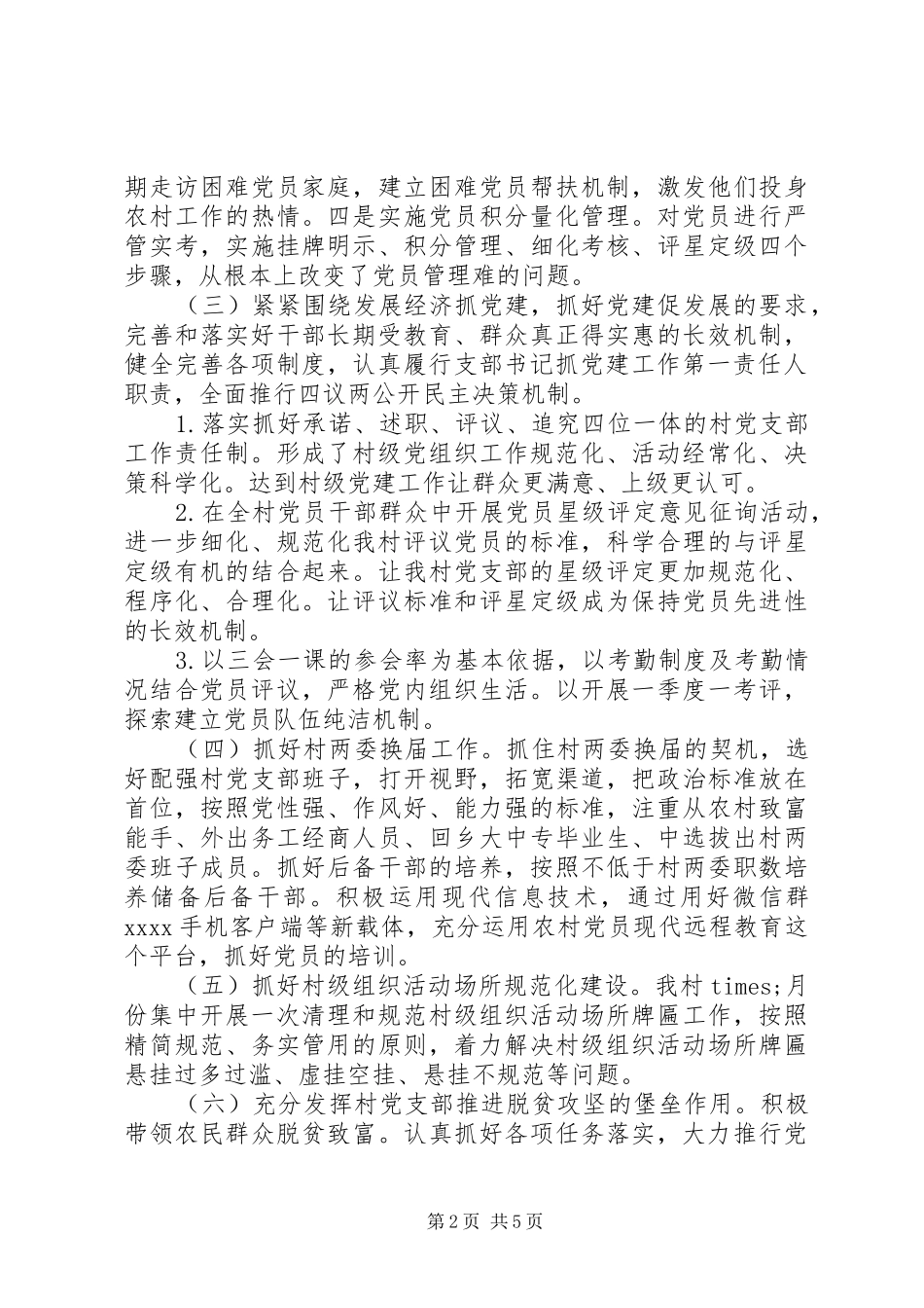 XX年村书记抓党建工作述职报告_第2页