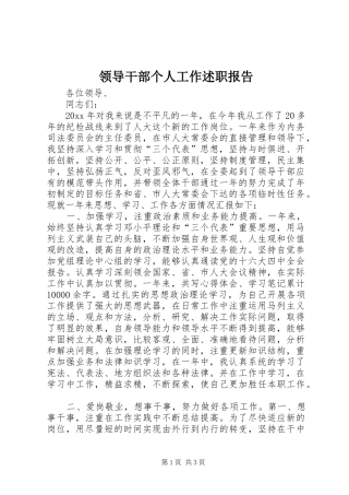 领导干部个人工作述职报告 (13)