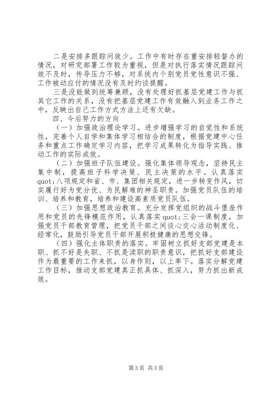 党支部书记年度抓党建工作述职报告_第3页