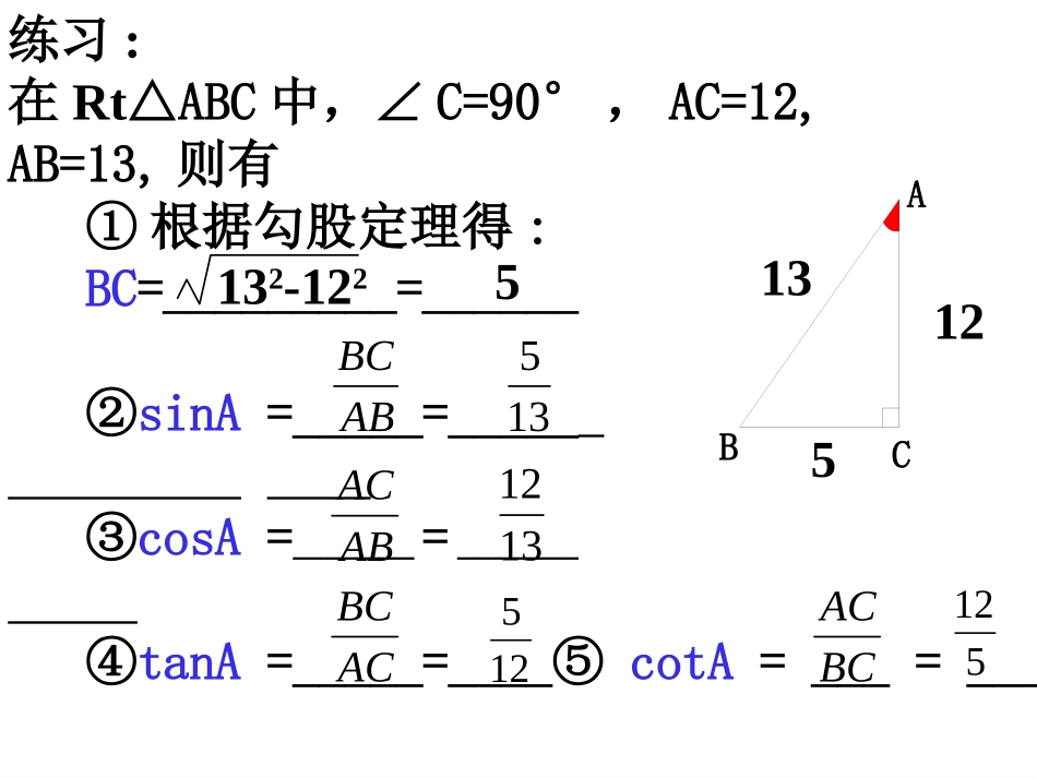 数学：253解直角三角形(1)课件(华东师大版九年级上)_第3页