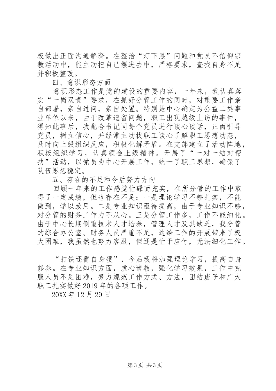 检测中心副主任述职述德述廉报告_第3页