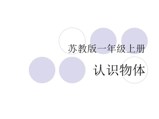 苏教版一年级数学上册认识物体