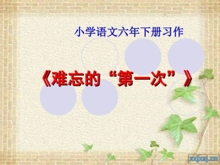 《难忘的第一次》习作课课件2