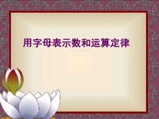 用字母表示数和运算定律
