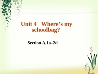 七年级英语上册第四单元section_A【课件一】