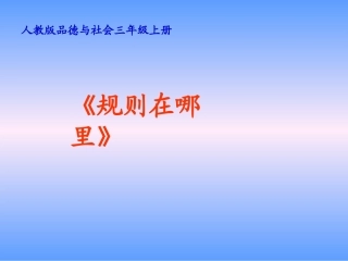 品德与社会三年级上册《规则在哪里》