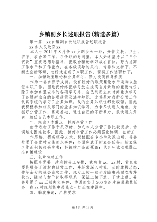 乡镇副乡长述职报告(精选多篇)