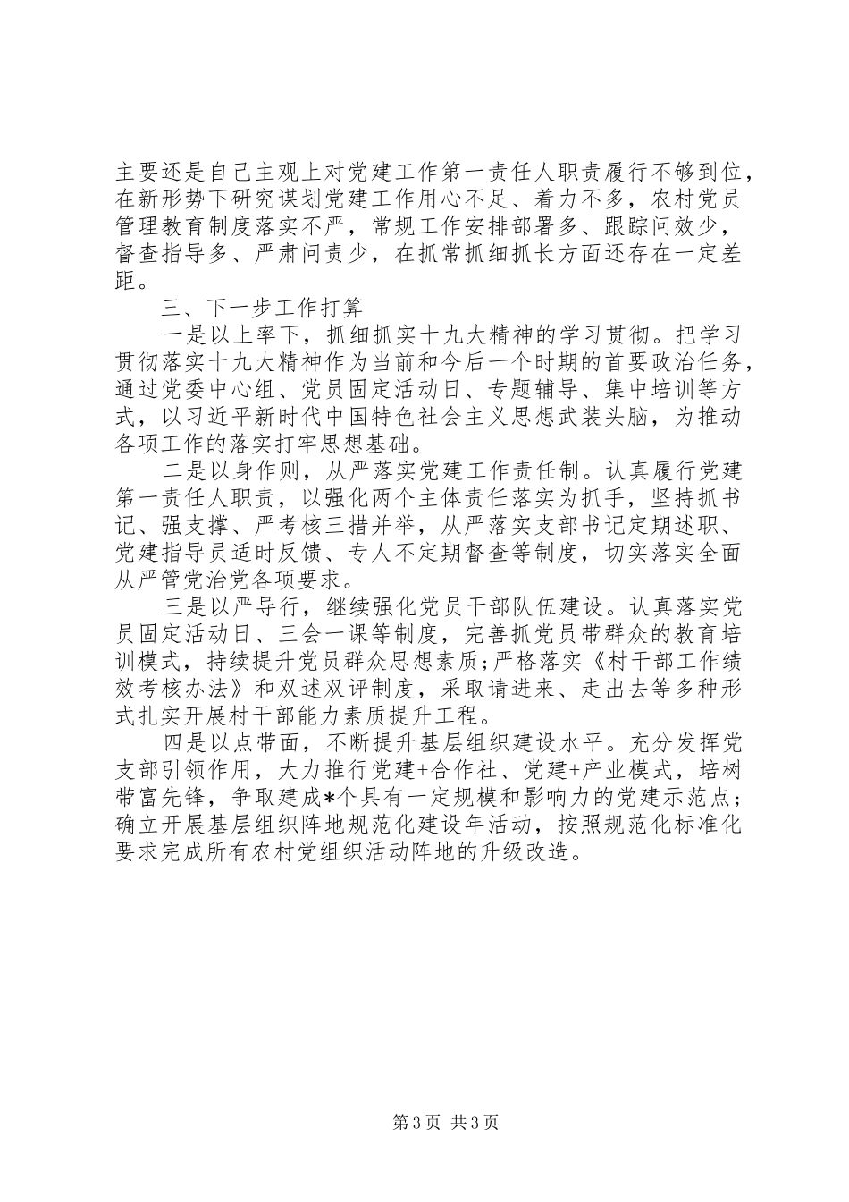 XX年基层党建工作述职报告（四）_第3页