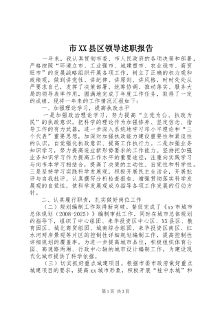 市XX县区领导述职报告