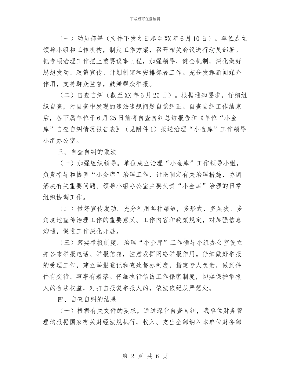 “小金库”专项治理自查自纠工作总结与“小金库”及滥发钱物整治自查报告汇编_第2页