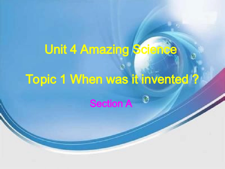 仁爱教材Unit4Topic1SectionA_第1页
