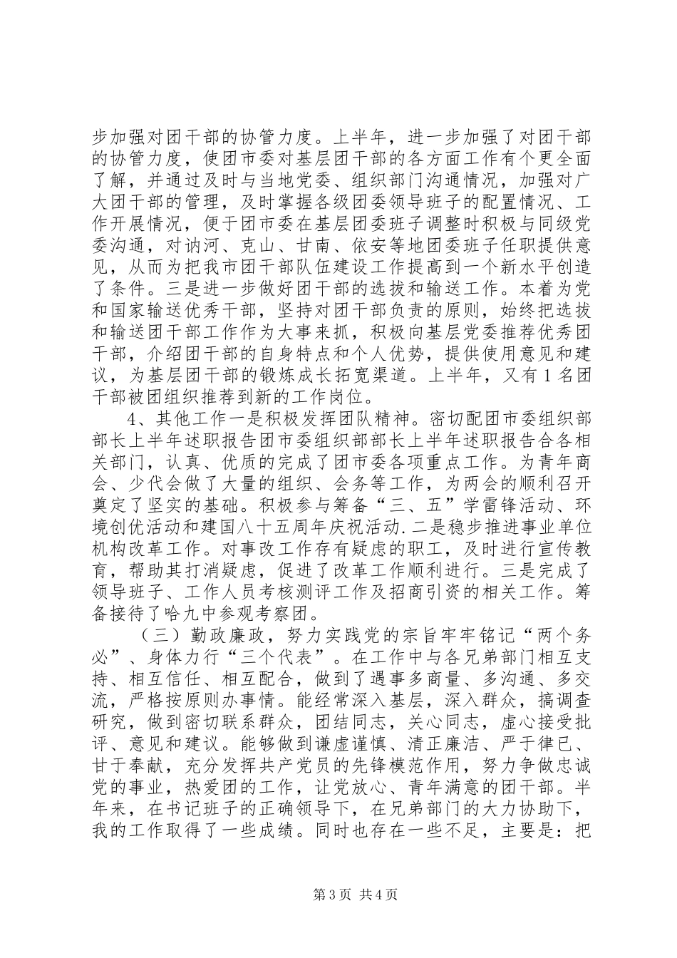 团市委组织部部长上半年述职报告_第3页