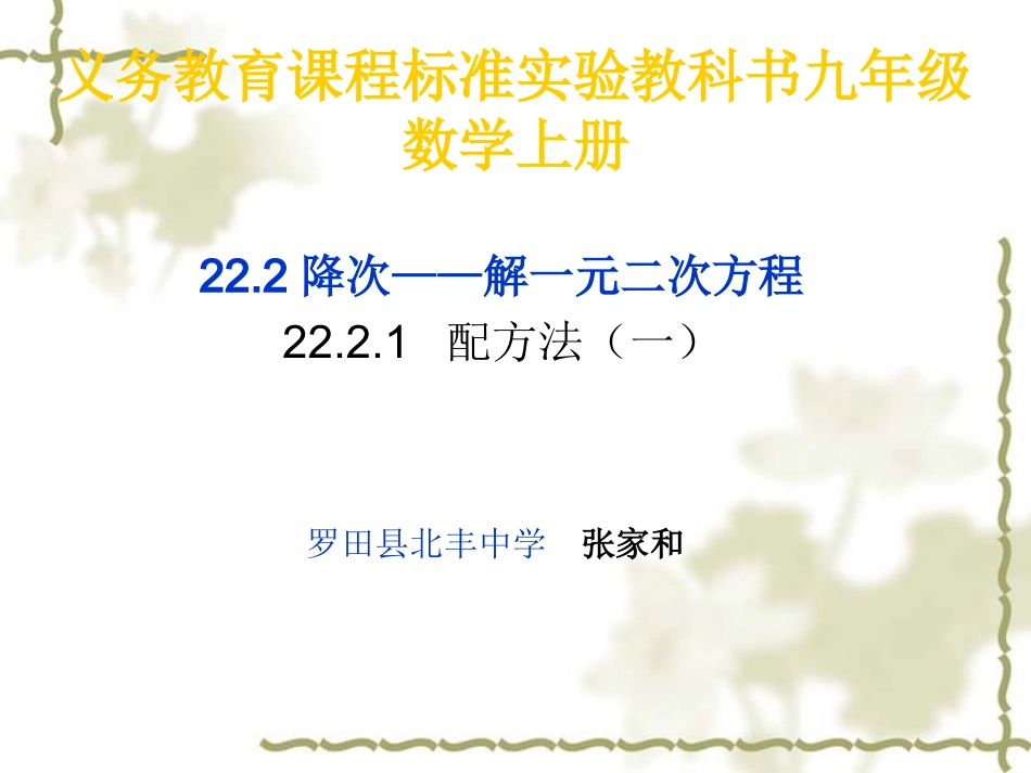 降次解一元二次方程_第1页