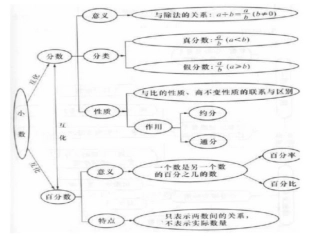 小数百分数分数之间的关系结构图