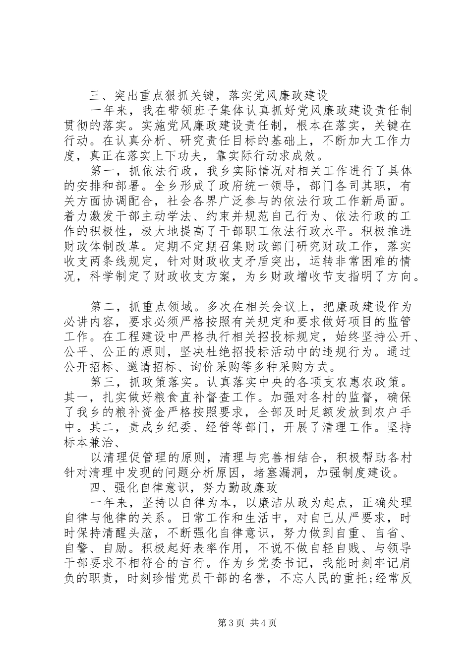 XX年党委书记年终个人述职述廉报告_第3页