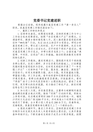 党委书记党建述职