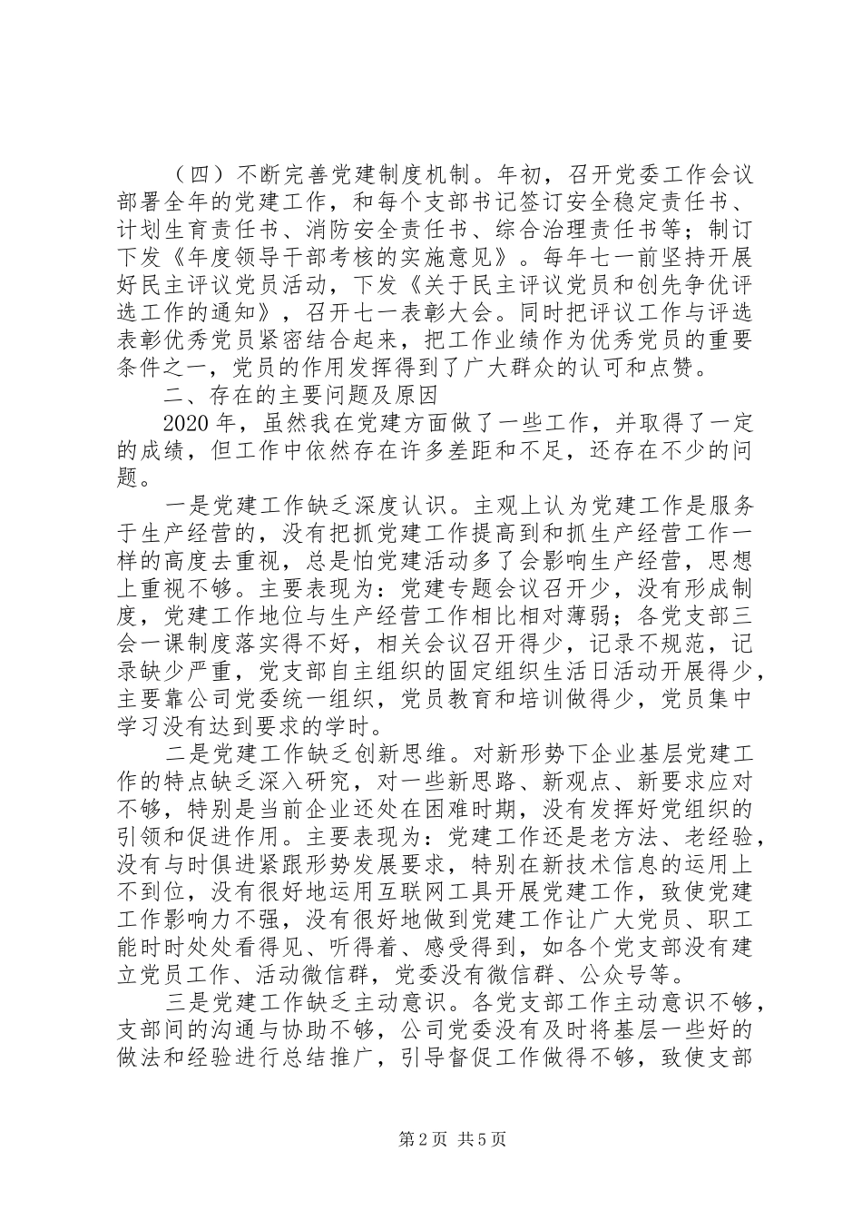 公司党委书记XX年基层党建工作述职报告_第2页