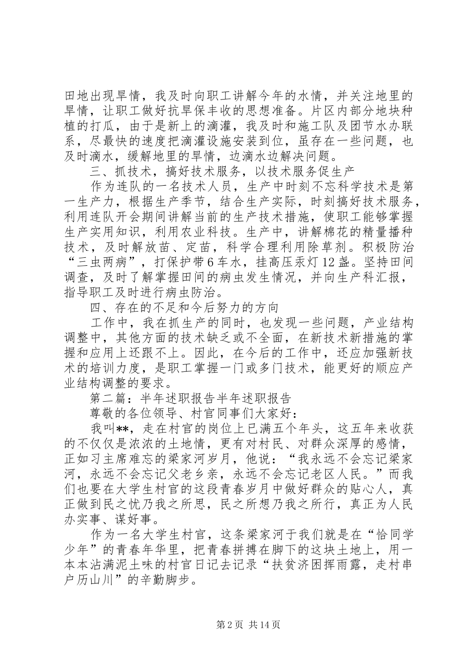 上半年度述职报告_第2页