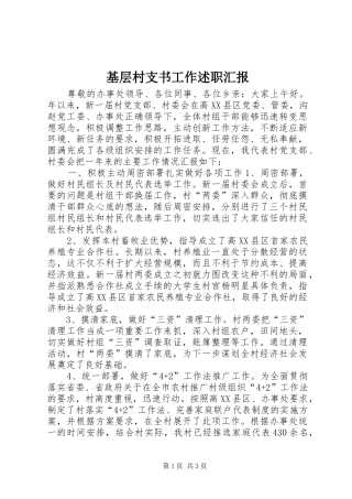 基层村支书工作述职汇报