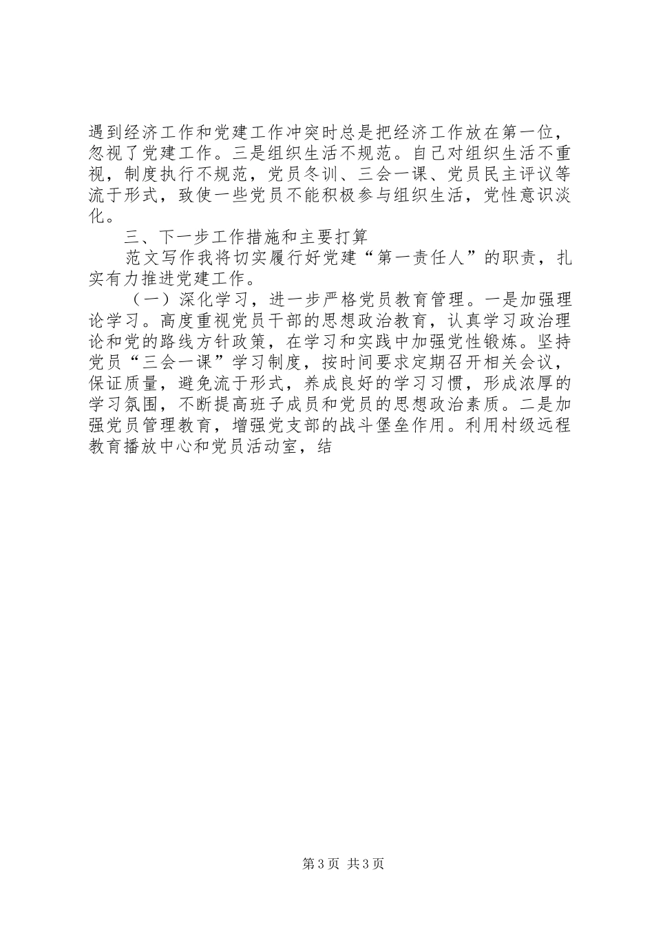 XX年抓党建工作半年专项述职报告_第3页