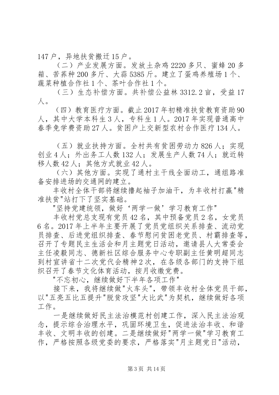 村支部书记上半年述职报告_第3页