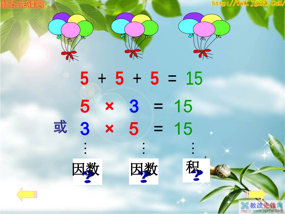 人教版二年级上册《乘法算式中各部分的名称》PPT课件_第3页