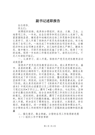 副书记述职报告