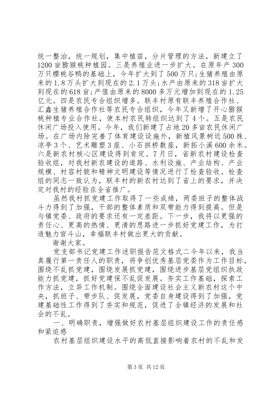 党支部书记党建工作述职报告范文格式_第3页