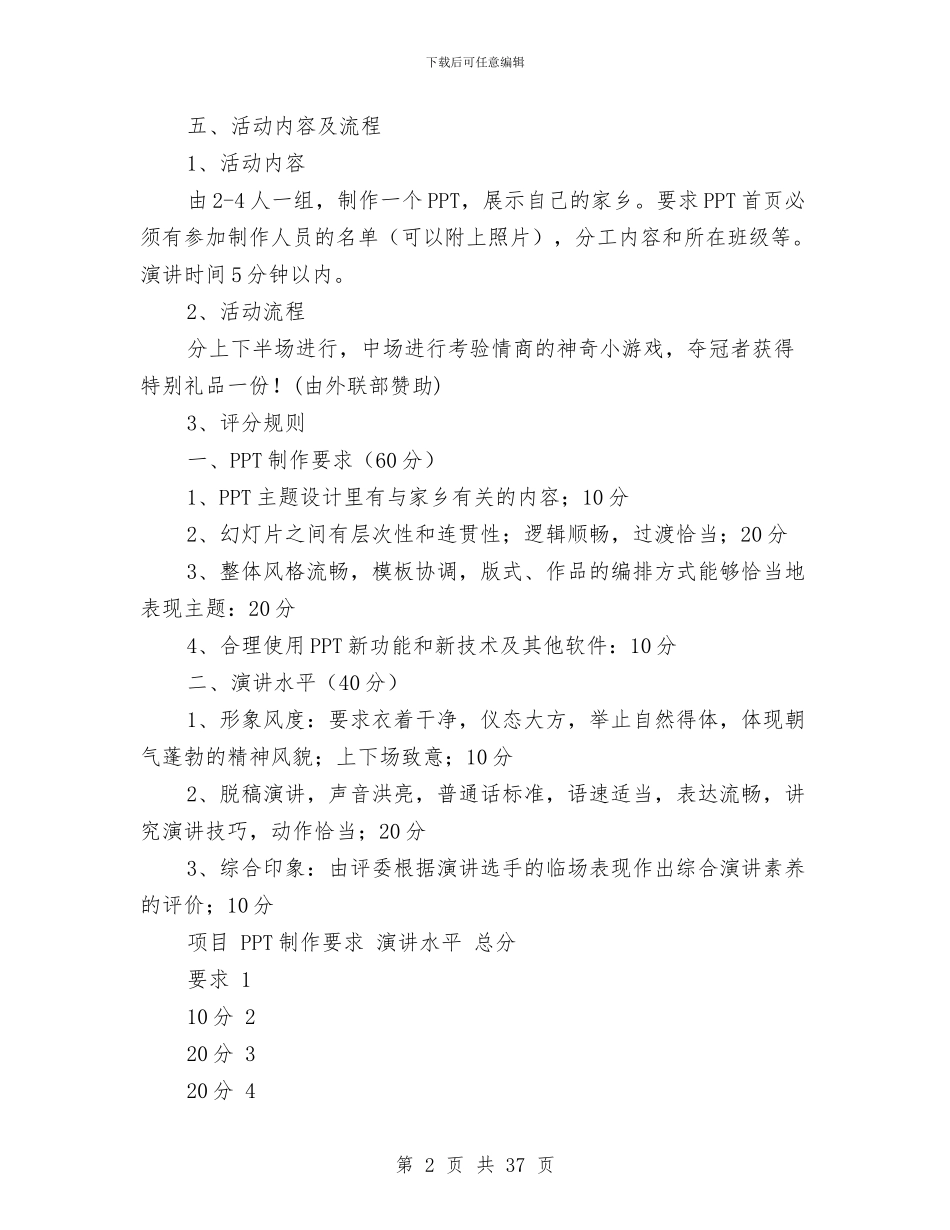 “最美家乡”PPT大赛策划书与“有爱就有希望_第2页