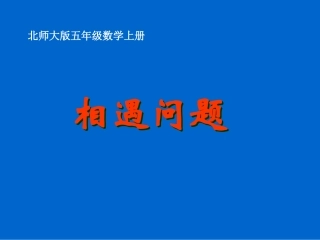 北师大版数学五年级上册《相遇问题》PPT课件2