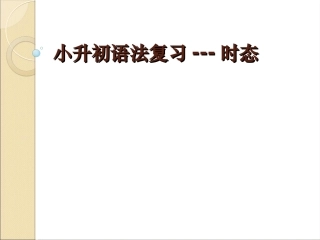 小升初语法复习---时态